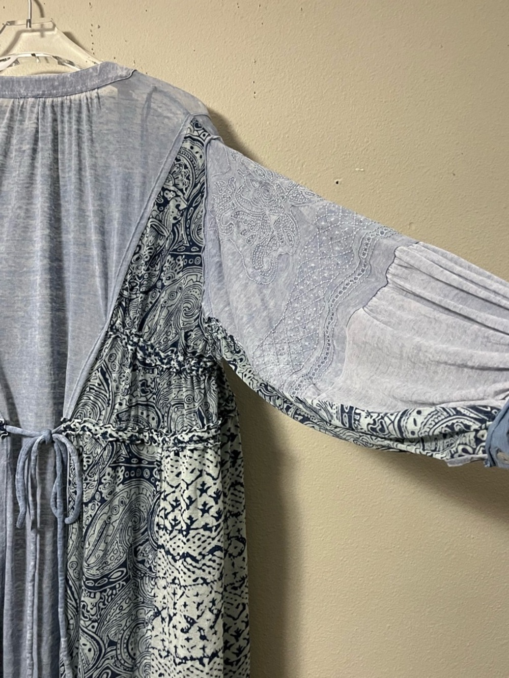 Free People Blue Oh My Mix Print Maxi Dress Women’s S Boho Cottage Prairie - Picture 10 of 11